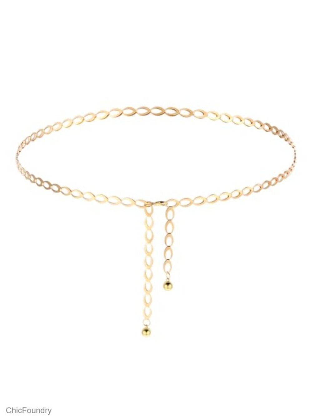 Adjustable Gold Waist Chain Belt with Tassel Pendants for Women